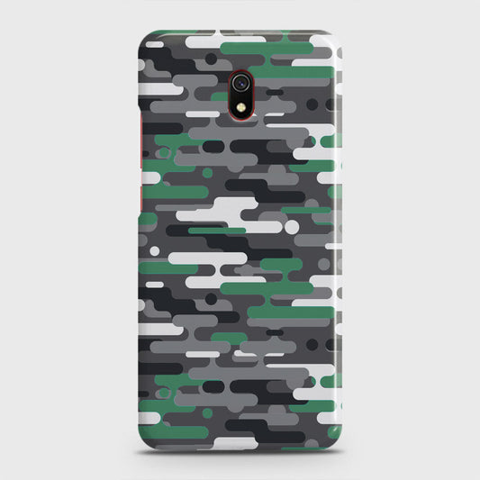 Xiaomi Redmi 8A Cover - Camo Series 2 - Green & Grey Design - Matte Finish - Snap On Hard Case with LifeTime Colors Guarantee