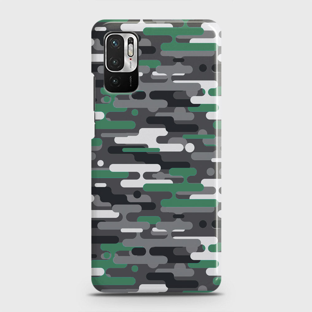 Xiaomi Redmi Note 10 5G Cover - Camo Series 2 - Green & Grey Design - Matte Finish - Snap On Hard Case with LifeTime Colors Guarantee