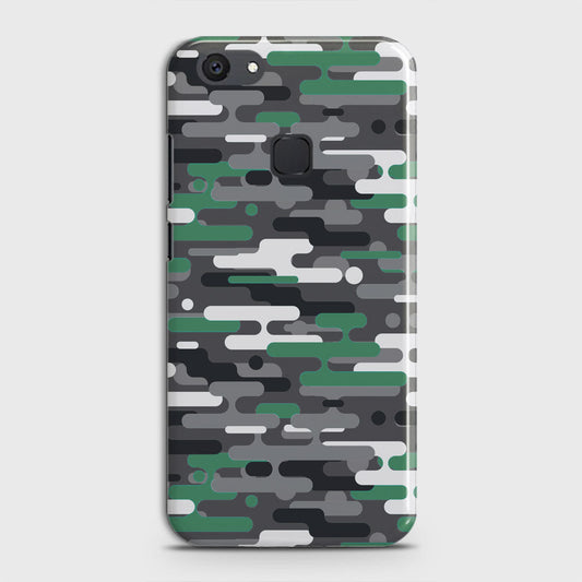 Vivo V7 Plus Cover - Camo Series 2 - Green & Grey Design - Matte Finish - Snap On Hard Case with LifeTime Colors Guarantee