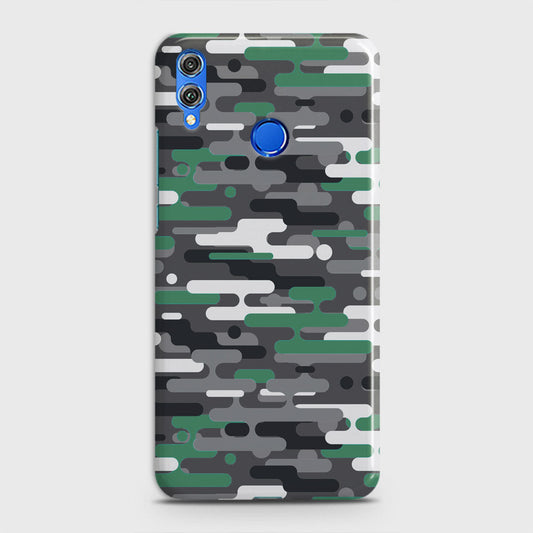 Huawei Honor 8X Cover - Camo Series 2 - Green & Grey Design - Matte Finish - Snap On Hard Case with LifeTime Colors Guarantee