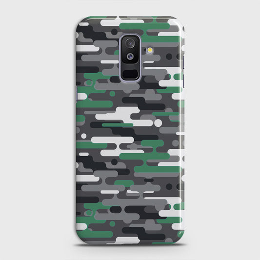 Samsung Galaxy A6 Plus 2018 Cover - Camo Series 2 - Green & Grey Design - Matte Finish - Snap On Hard Case with LifeTime Colors Guarantee