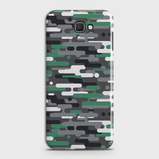 Samsung Galaxy J7 Prime Cover - Camo Series 2 - Green & Grey Design - Matte Finish - Snap On Hard Case with LifeTime Colors Guarantee