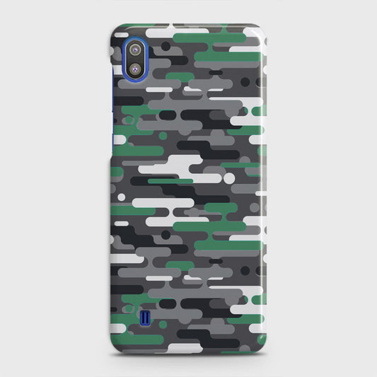 Samsung Galaxy A10 Cover - Camo Series 2 - Green & Grey Design - Matte Finish - Snap On Hard Case with LifeTime Colors Guarantee