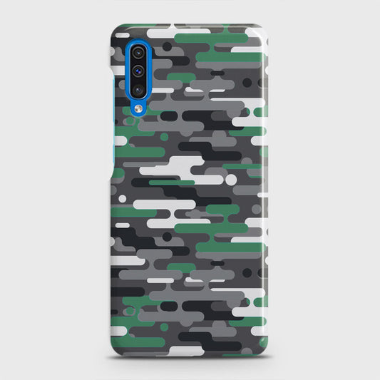 Samsung Galaxy A50 Cover - Camo Series 2 - Green & Grey Design - Matte Finish - Snap On Hard Case with LifeTime Colors Guarantee