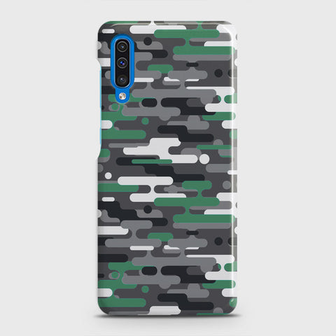 Samsung Galaxy A50 Cover - Camo Series 2 - Green & Grey Design - Matte Finish - Snap On Hard Case with LifeTime Colors Guarantee