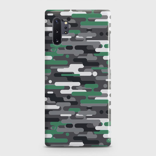 Samsung Galaxy Note 10 Plus Cover - Camo Series 2 - Green & Grey Design - Matte Finish - Snap On Hard Case with LifeTime Colors Guarantee