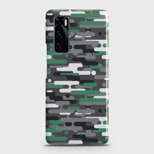 Vivo V20 SE Cover - Camo Series 2 - Green & Grey Design - Matte Finish - Snap On Hard Case with LifeTime Colors Guarantee