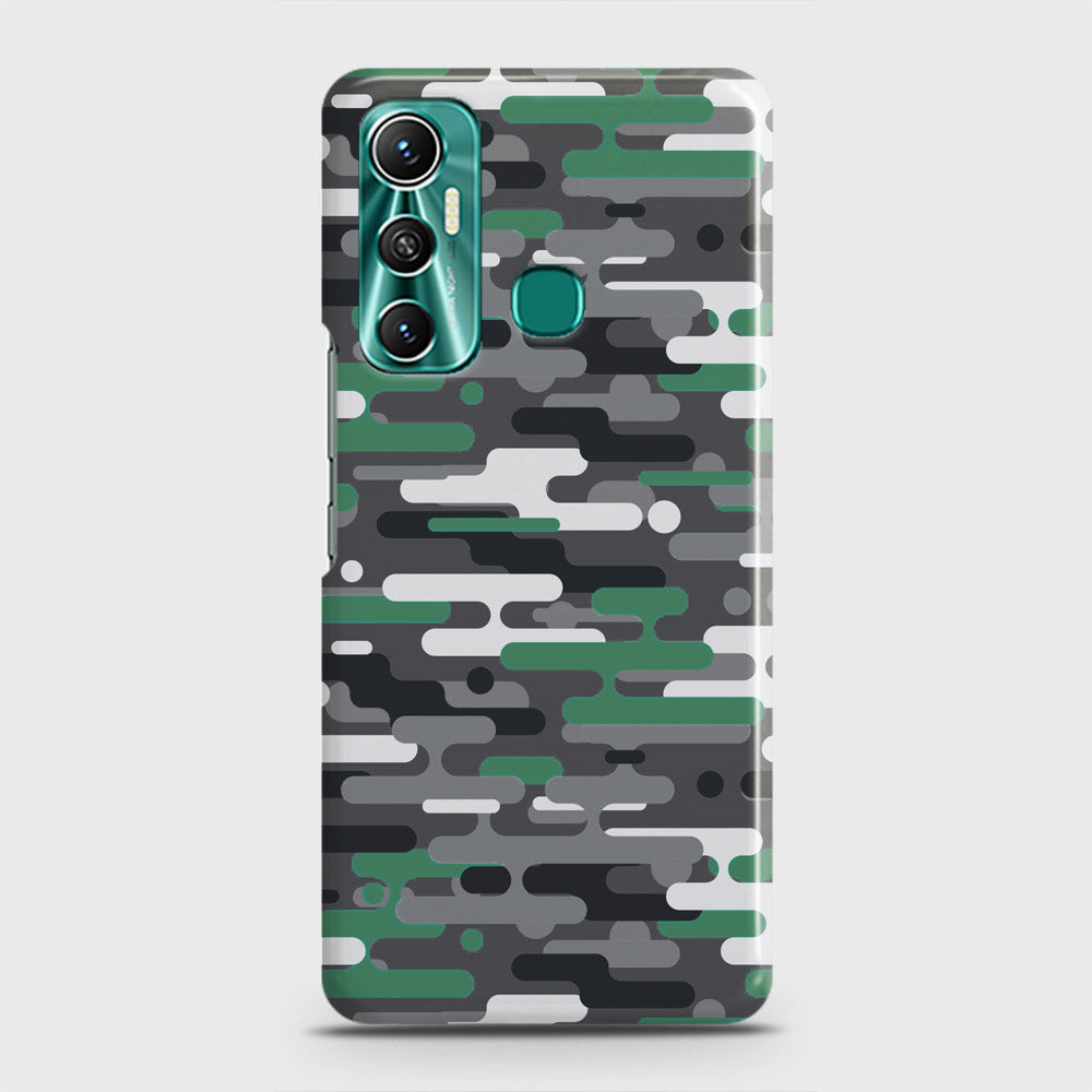 Infinix Hot 11 Cover - Camo Series 2 - Green & Grey Design - Matte Finish - Snap On Hard Case with LifeTime Colors Guarantee