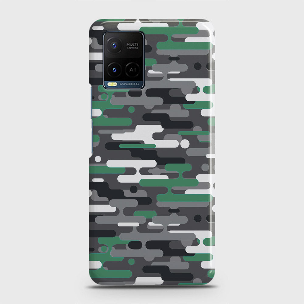 Vivo Y21s Cover - Camo Series 2 - Green & Grey Design - Matte Finish - Snap On Hard Case with LifeTime Colors Guarantee