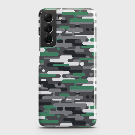 Samsung Galaxy S22 5G Cover - Camo Series 2 - Green & Grey Design - Matte Finish - Snap On Hard Case with LifeTime Colors Guarantee