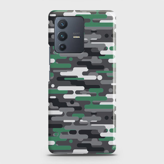 Vivo V23 5G Cover - Camo Series 2 - Green & Grey Design - Matte Finish - Snap On Hard Case with LifeTime Colors Guarantee