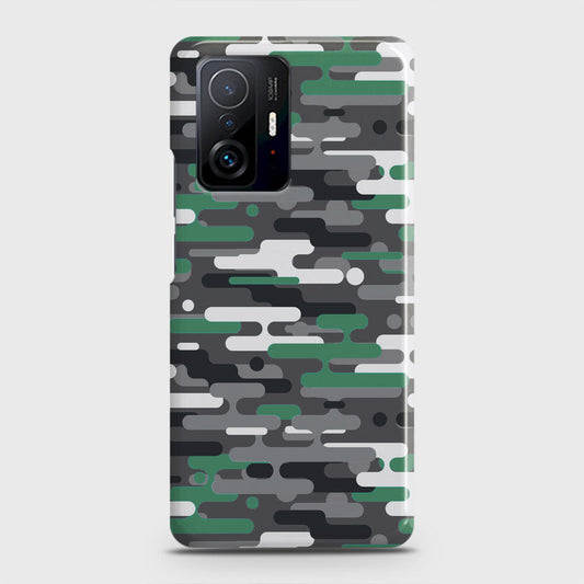 Xiaomi 11T Pro Cover - Camo Series 2 - Green & Grey Design - Matte Finish - Snap On Hard Case with LifeTime Colors Guarantee