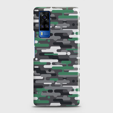 Vivo Y33  Cover - Camo Series 2 - Green & Grey Design - Matte Finish - Snap On Hard Case with LifeTime Colors Guarantee