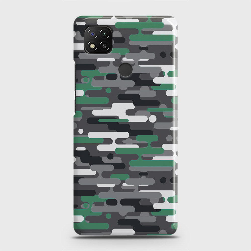 Xiaomi Redmi 10A Cover - Camo Series 2 - Green & Grey Design - Matte Finish - Snap On Hard Case with LifeTime Colors Guarantee