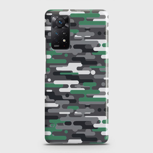 Xiaomi Redmi Note 11 Cover - Camo Series 2 - Green & Grey Design - Matte Finish - Snap On Hard Case with LifeTime Colors Guarantee