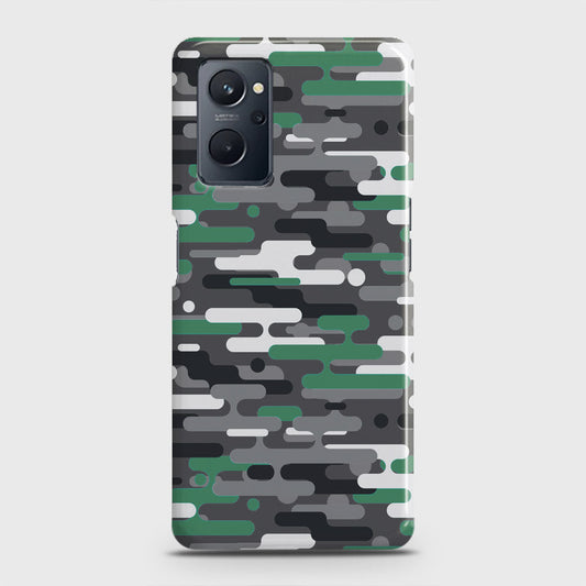 Realme 9i Cover - Camo Series 2 - Green & Grey Design - Matte Finish - Snap On Hard Case with LifeTime Colors Guarantee