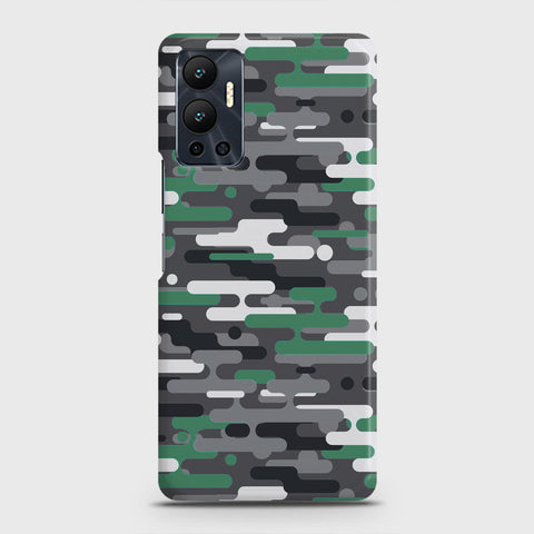 Infinix Hot 12 Cover - Camo Series 2 - Green & Grey Design - Matte Finish - Snap On Hard Case with LifeTime Colors Guarantee