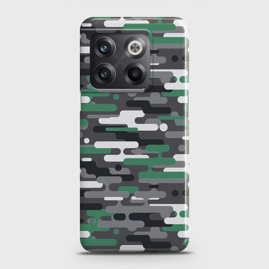 OnePlus 10T Cover - Camo Series 2 - Green & Grey Design - Matte Finish - Snap On Hard Case with LifeTime Colors Guarantee