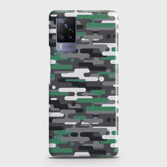 Vivo V21  Cover - Camo Series 2 - Green & Grey Design - Matte Finish - Snap On Hard Case with LifeTime Colors Guarantee