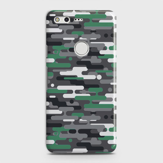 Google Pixel Cover - Camo Series 2 - Green & Grey Design - Matte Finish - Snap On Hard Case with LifeTime Colors Guarantee