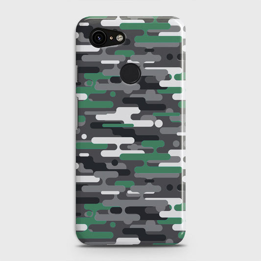 Google Pixel 3 Cover - Camo Series 2 - Green & Grey Design - Matte Finish - Snap On Hard Case with LifeTime Colors Guarantee (Fast Delivery)