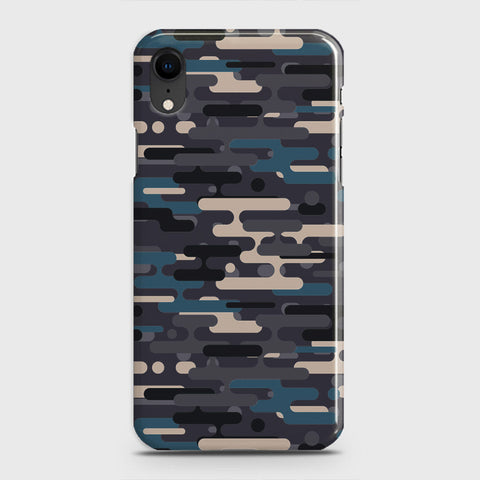 iPhone XR Cover - Camo Series 2 - Blue & Grey Design - Matte Finish - Snap On Hard Case with LifeTime Colors Guarantee