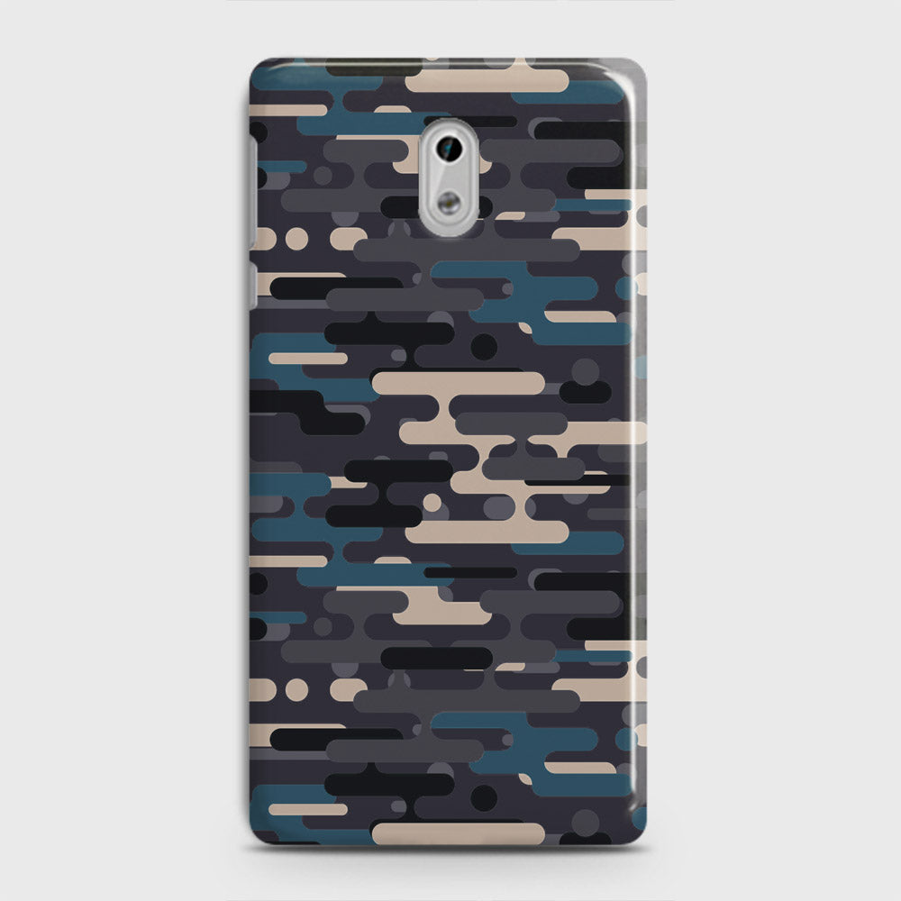 Nokia 3 Cover - Camo Series 2 - Blue & Grey Design - Matte Finish - Snap On Hard Case with LifeTime Colors Guarantee