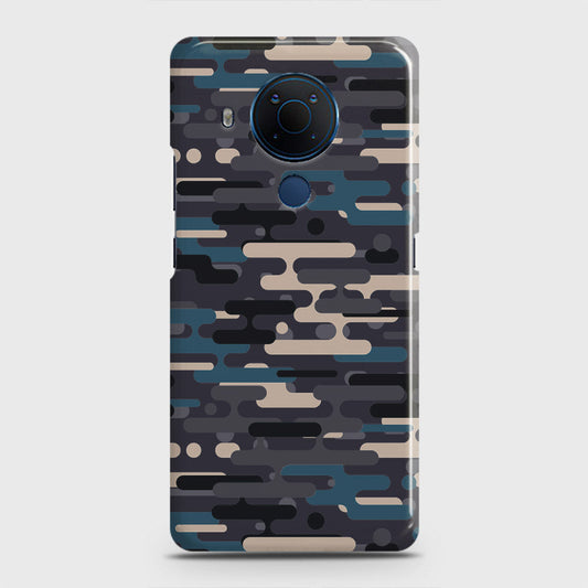 Nokia 5.4 Cover - Camo Series 2 - Blue & Grey Design - Matte Finish - Snap On Hard Case with LifeTime Colors Guarantee