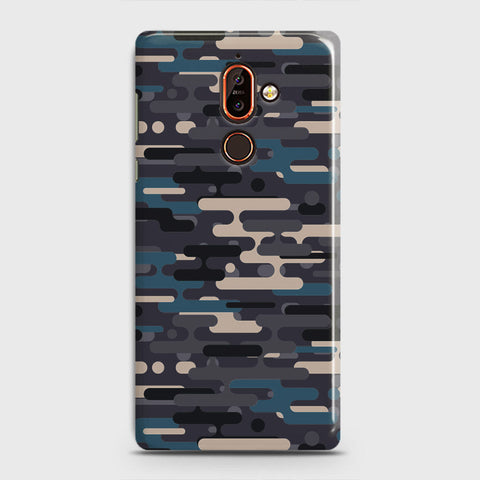 Nokia 7 Plus Cover - Camo Series 2 - Blue & Grey Design - Matte Finish - Snap On Hard Case with LifeTime Colors Guarantee