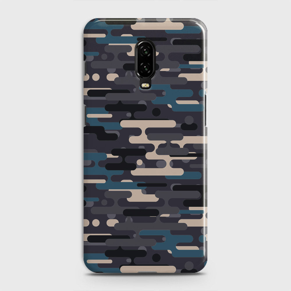 OnePlus 6T  Cover - Camo Series 2 - Blue & Grey Design - Matte Finish - Snap On Hard Case with LifeTime Colors Guarantee