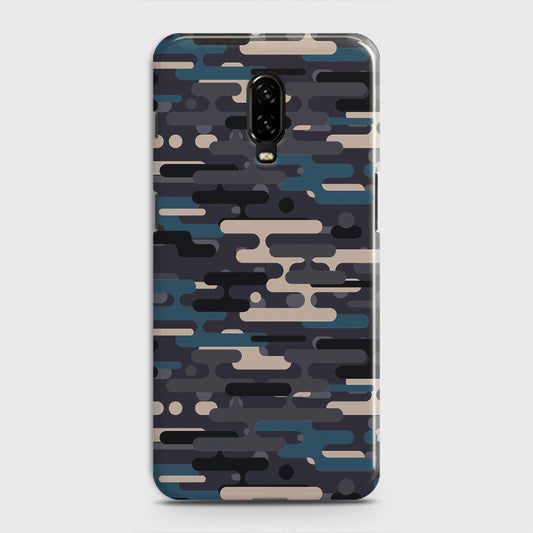 OnePlus 7  Cover - Camo Series 2 - Blue & Grey Design - Matte Finish - Snap On Hard Case with LifeTime Colors Guarantee