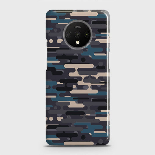 OnePlus 7T Cover - Camo Series 2 - Blue & Grey Design - Matte Finish - Snap On Hard Case with LifeTime Colors Guarantee