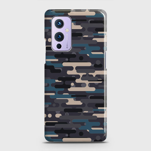 OnePlus 9  Cover - Camo Series 2 - Blue & Grey Design - Matte Finish - Snap On Hard Case with LifeTime Colors Guarantee