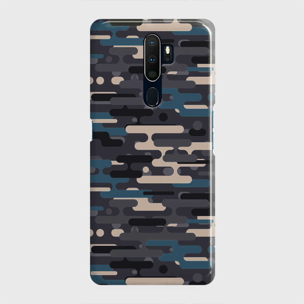 Oppo A5 2020 Cover - Camo Series 2 - Blue & Grey Design - Matte Finish - Snap On Hard Case with LifeTime Colors Guarantee