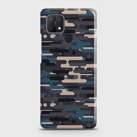 Oppo A15 Cover - Camo Series 2 - Blue & Grey Design - Matte Finish - Snap On Hard Case with LifeTime Colors Guarantee