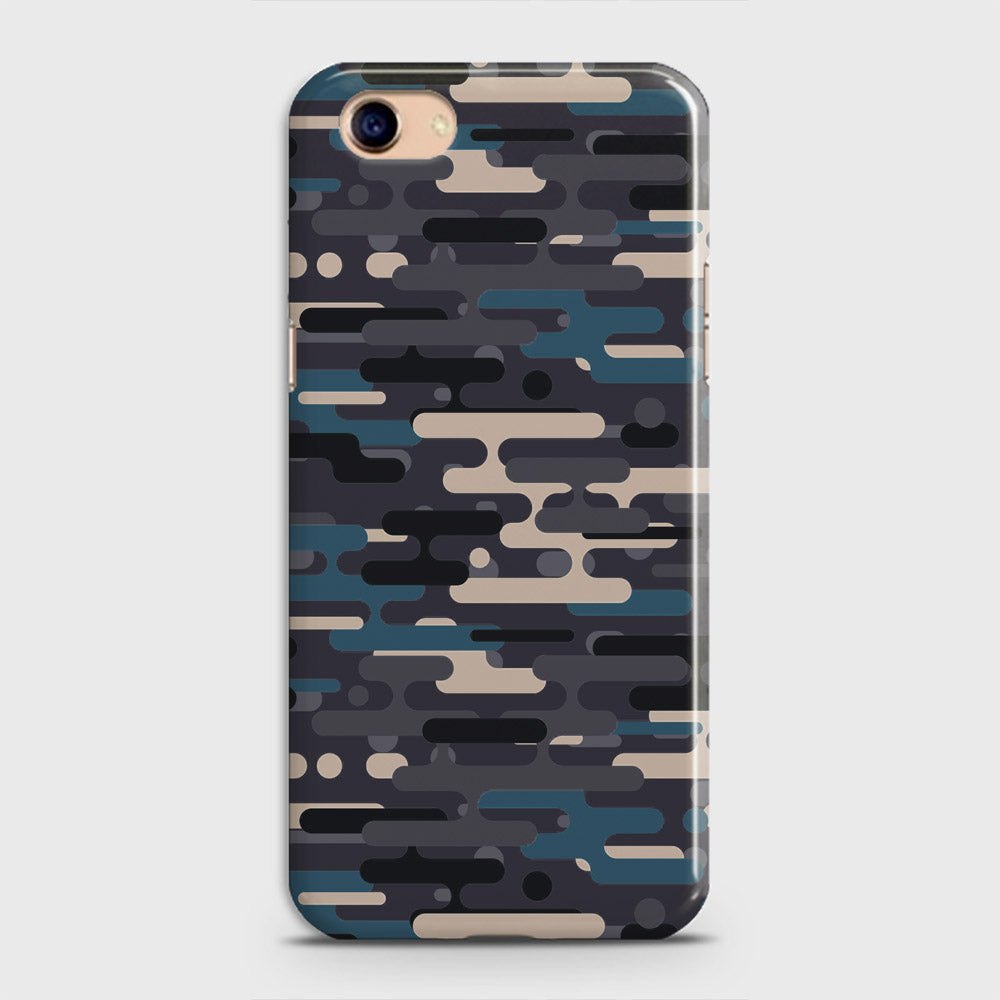 Oppo A83 / A1 Cover - Camo Series 2 - Blue & Grey Design - Matte Finish - Snap On Hard Case with LifeTime Colors Guarantee