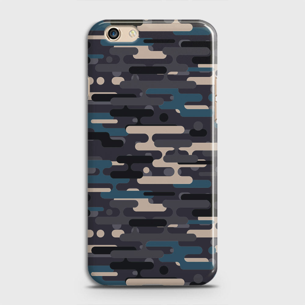 Oppo F3 Cover - Camo Series 2 - Blue & Grey Design - Matte Finish - Snap On Hard Case with LifeTime Colors Guarantee