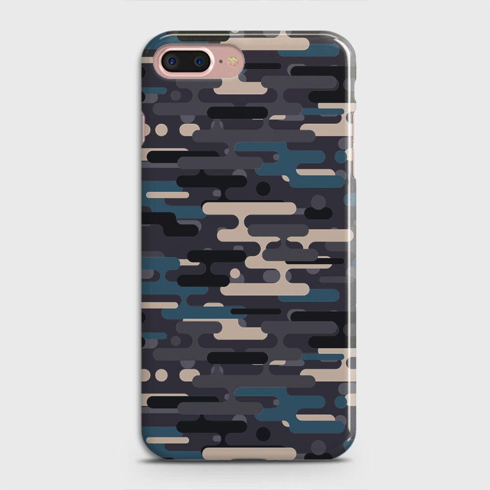 iPhone 7 Plus Cover - Camo Series 2 - Blue & Grey Design - Matte Finish - Snap On Hard Case with LifeTime Colors Guarantee