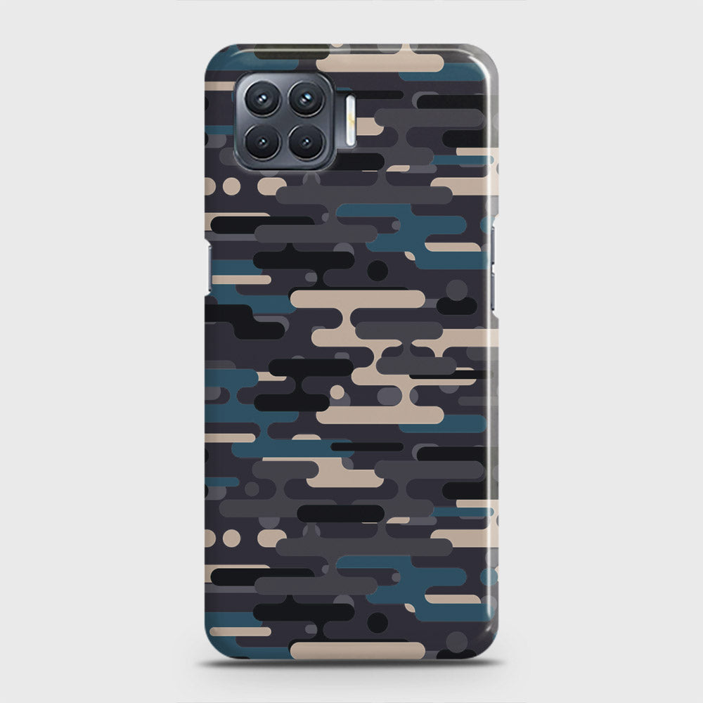 Oppo F17 Cover - Camo Series 2 - Blue & Grey Design - Matte Finish - Snap On Hard Case with LifeTime Colors Guarantee