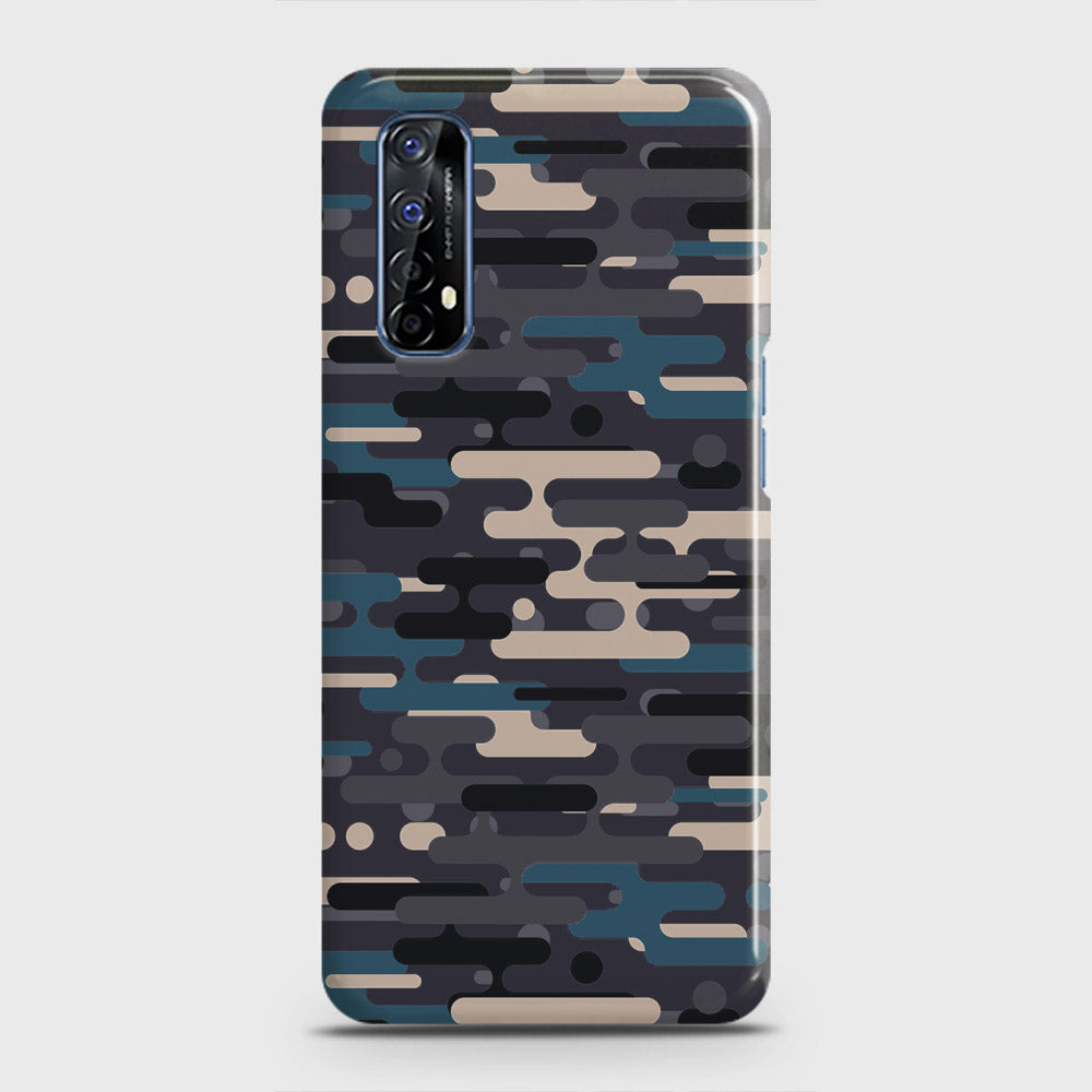 Realme 7 Cover - Camo Series 2 - Green & Grey Design - Matte Finish - Snap On Hard Case with LifeTime Colors Guarantee