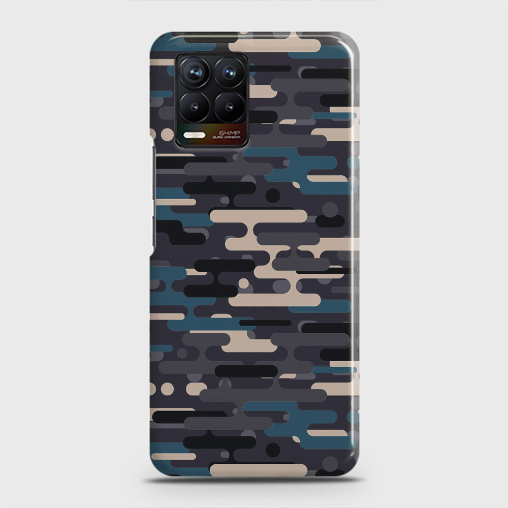 Realme 8 Cover - Camo Series 2 - Green & Grey Design - Matte Finish - Snap On Hard Case with LifeTime Colors Guarantee