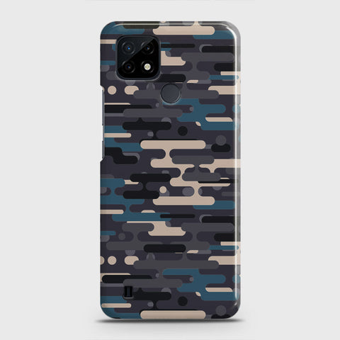 Realme C21 Cover - Camo Series 2 - Green & Grey Design - Matte Finish - Snap On Hard Case with LifeTime Colors Guarantee