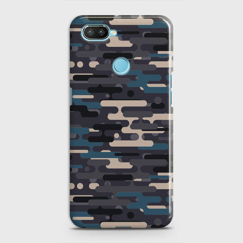 Xiaomi Mi 8 Lite Cover - Camo Series 2 - Blue & Grey Design - Matte Finish - Snap On Hard Case with LifeTime Colors Guarantee