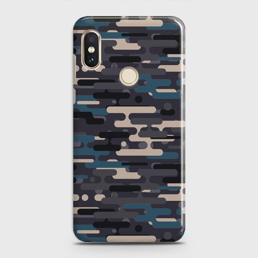 Xiaomi Mi A2 Lite / Redmi 6 Pro Cover - Camo Series 2 - Blue & Grey Design - Matte Finish - Snap On Hard Case with LifeTime Colors Guarantee