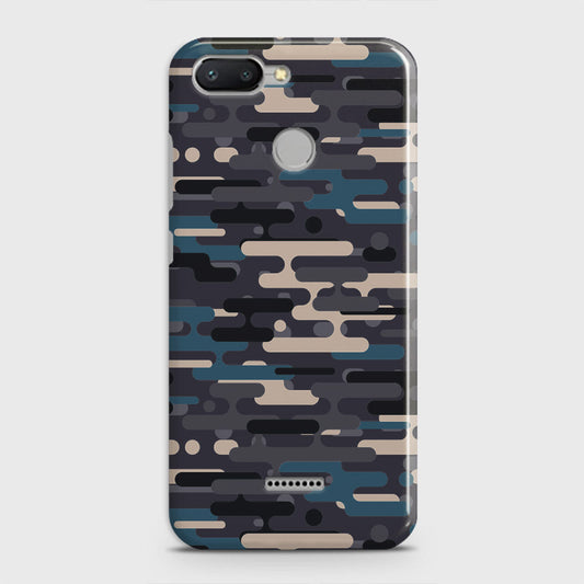 Xiaomi Redmi 6 Cover - Camo Series 2 - Blue & Grey Design - Matte Finish - Snap On Hard Case with LifeTime Colors Guarantee