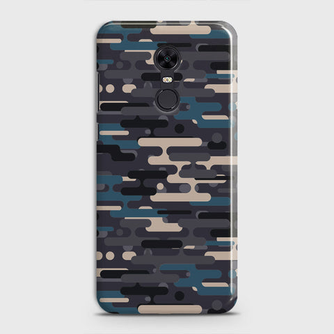 Xiaomi Redmi Note 5  Cover - Camo Series 2 - Blue & Grey Design - Matte Finish - Snap On Hard Case with LifeTime Colors Guarantee