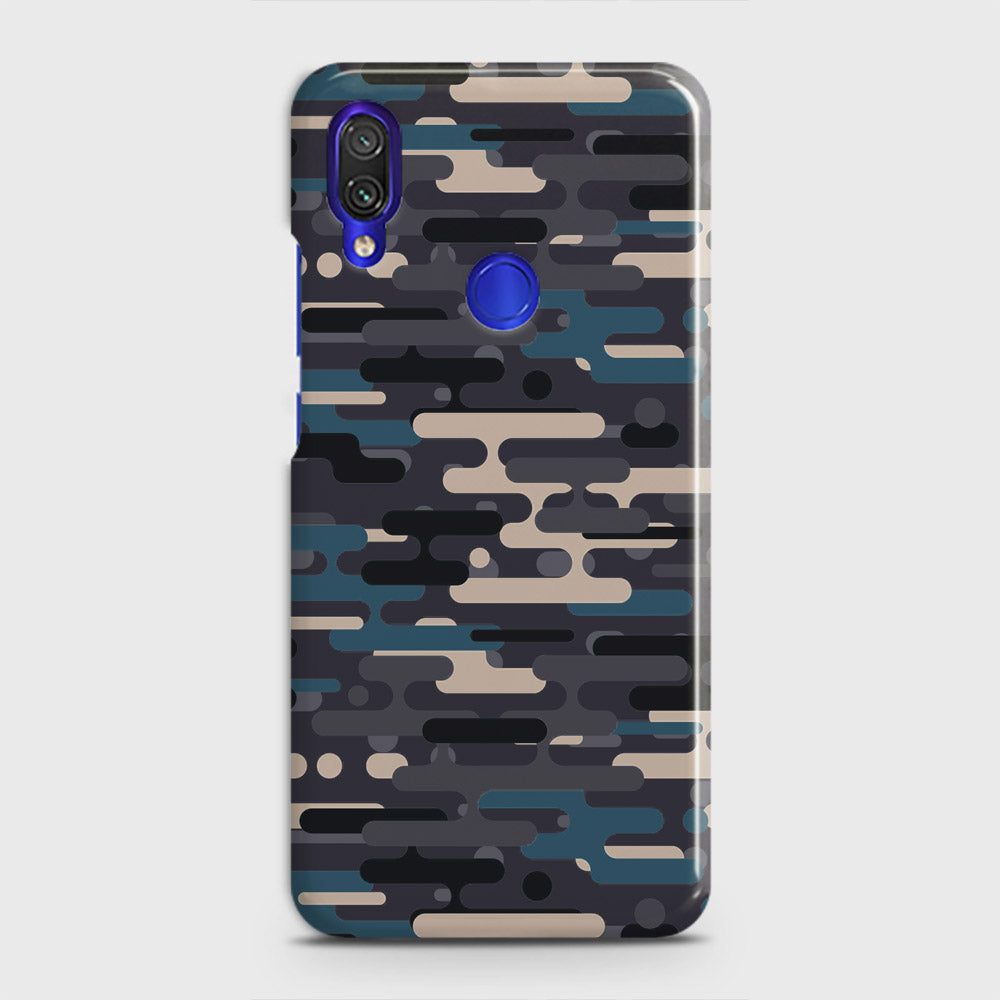 Xiaomi Redmi Note 7 Cover - Camo Series 2 - Blue & Grey Design - Matte Finish - Snap On Hard Case with LifeTime Colors Guarantee