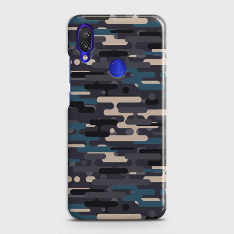 Xiaomi Redmi Note 7 Pro Cover - Camo Series 2 - Blue & Grey Design - Matte Finish - Snap On Hard Case with LifeTime Colors Guarantee