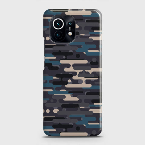 Xiaomi Mi 11 Cover - Camo Series 2 - Blue & Grey Design - Matte Finish - Snap On Hard Case with LifeTime Colors Guarantee