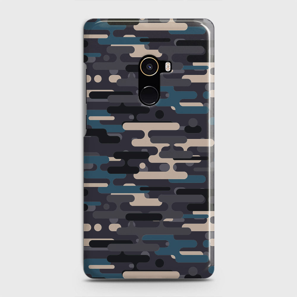 Xiaomi Mi Mix 2 Cover - Camo Series 2 - Blue & Grey Design - Matte Finish - Snap On Hard Case with LifeTime Colors Guarantee